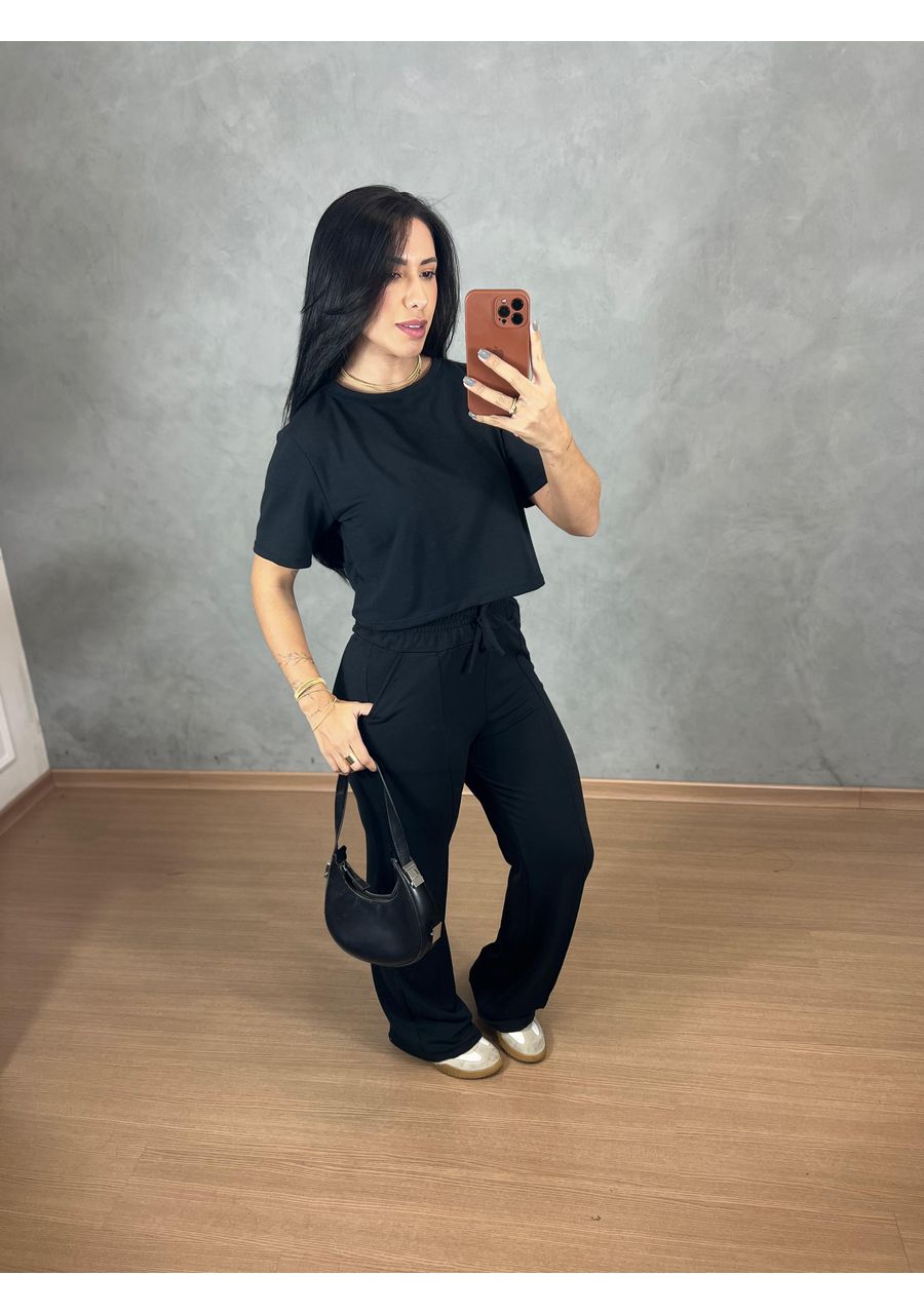 Conjunto Moletinho Preto - 2024542 - Look de Luxo - Moda Feminina