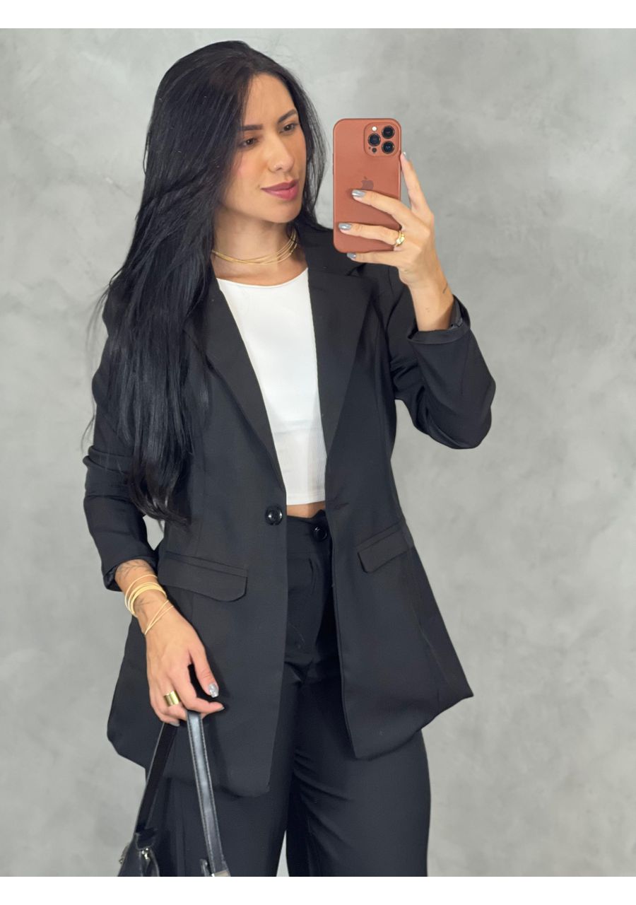 Maxi Blazer Preto - 2024544 - Look de Luxo - Moda Feminina