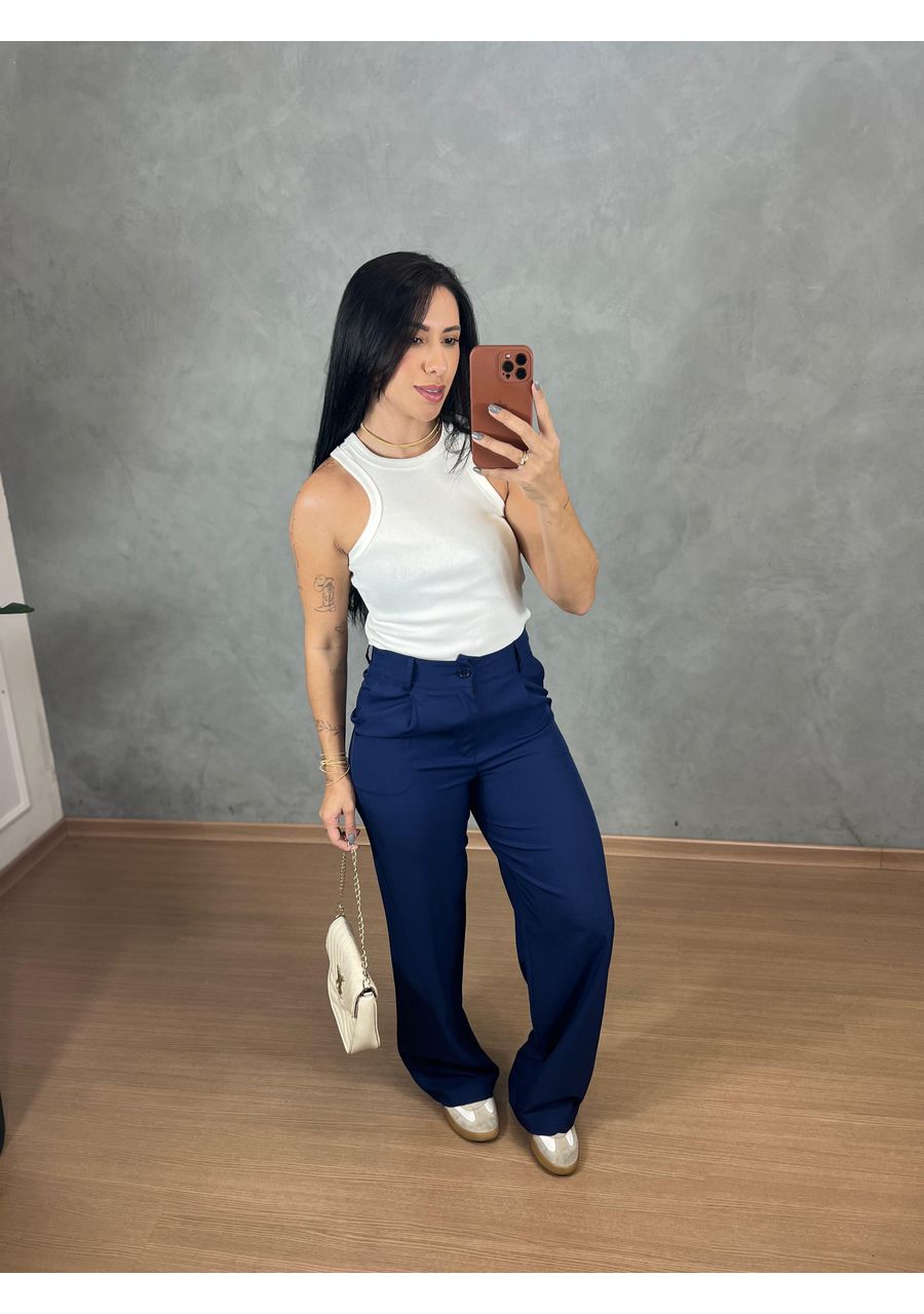 Calça Alfaiataria Azul - 2024522 - Look de Luxo - Moda Feminina