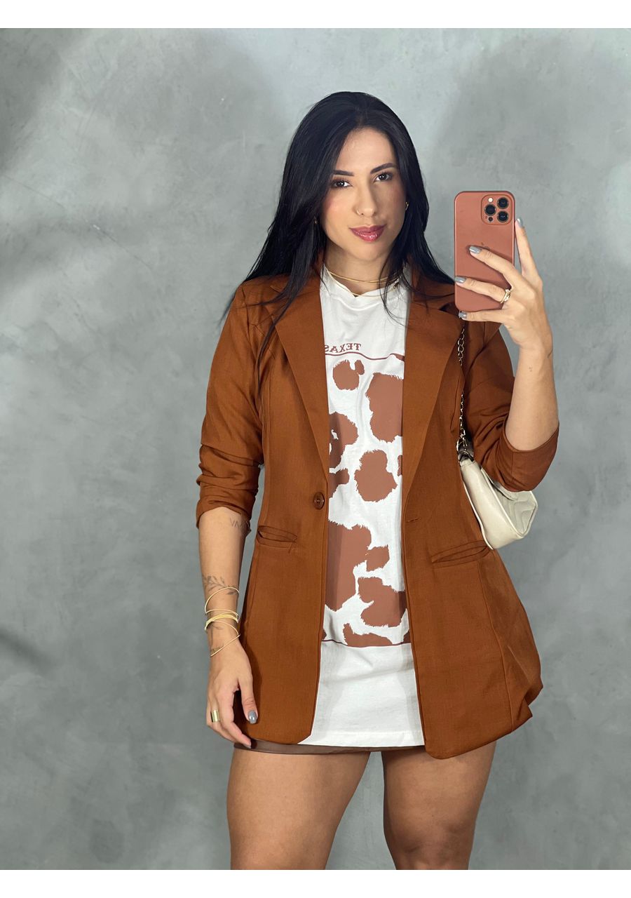 Maxi Blazer Terracota - 2024545 - Look de Luxo - Moda Feminina