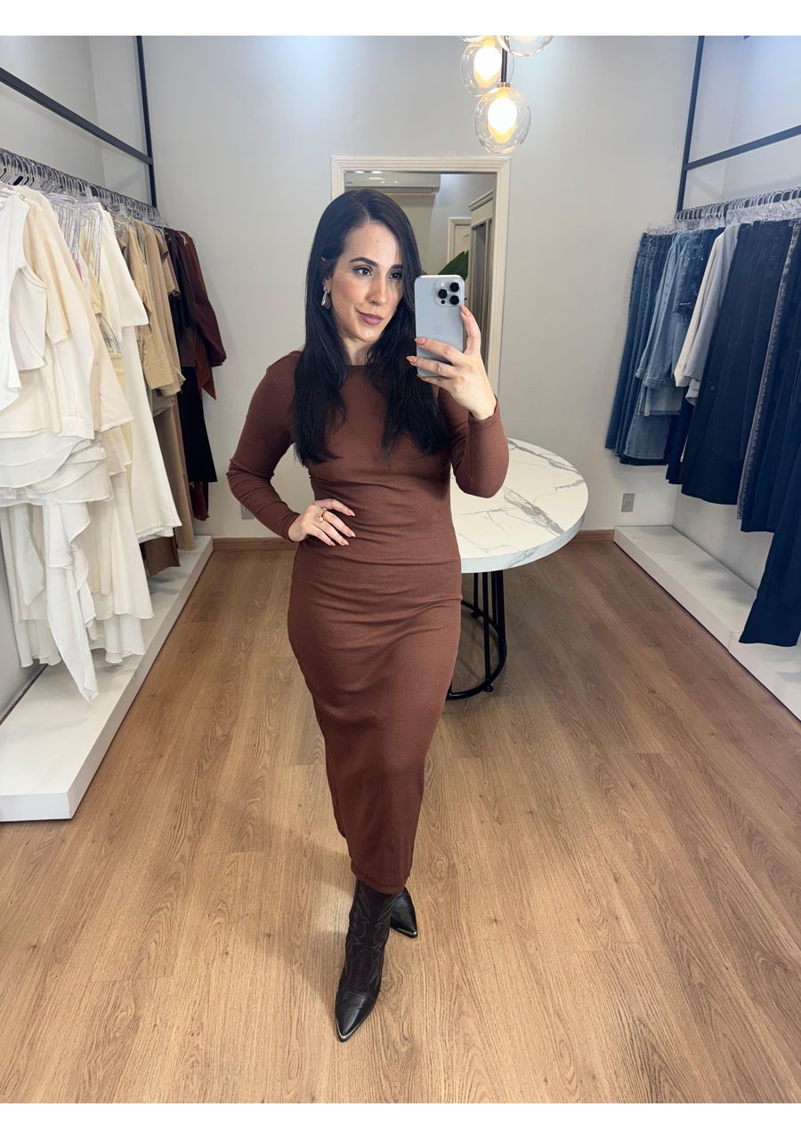 Vestido Suzy Marrom - 2024538 - Look de Luxo - Moda Feminina