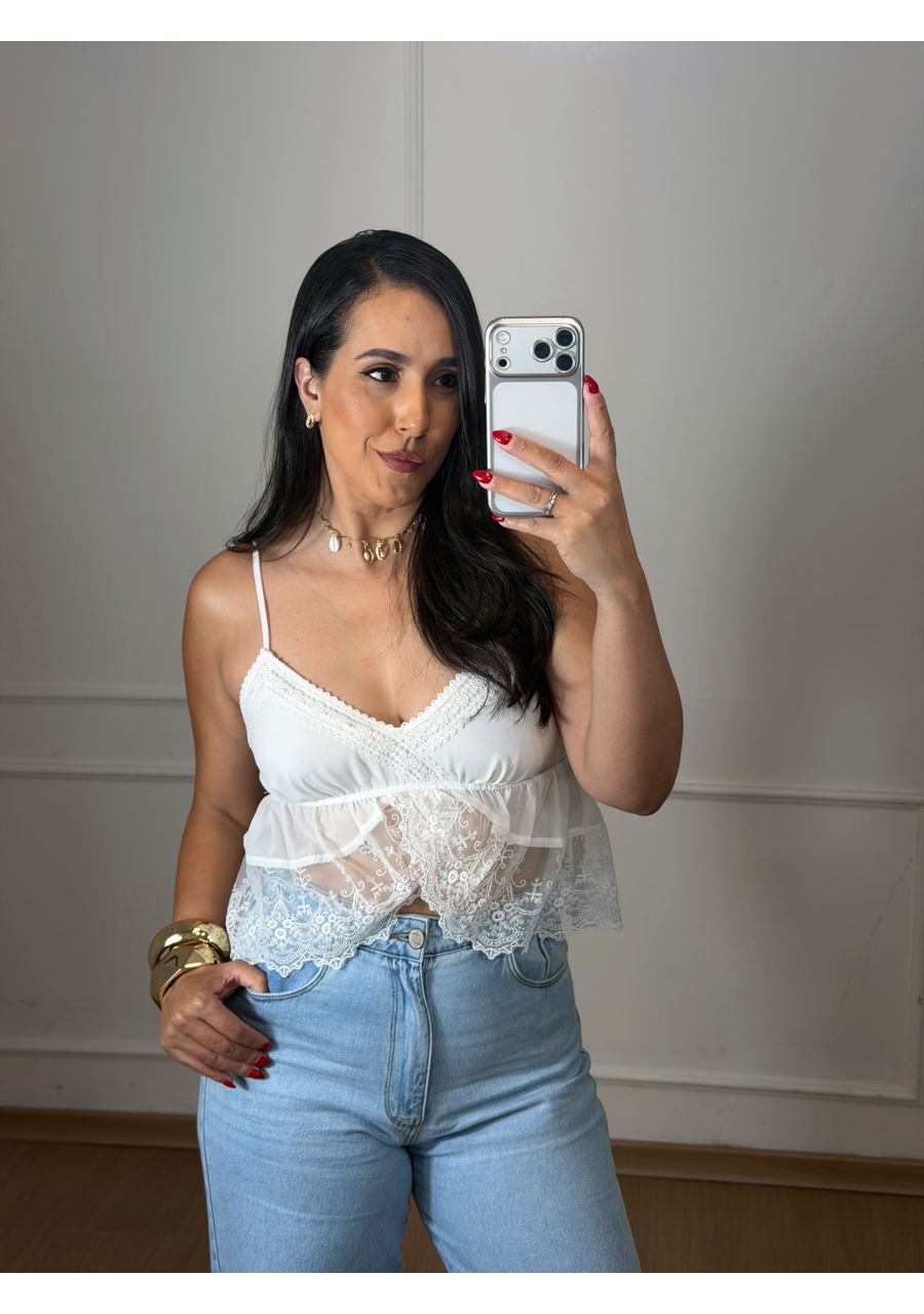 Bata de Renda Branca - 2024153 - Look de Luxo - Moda Feminina