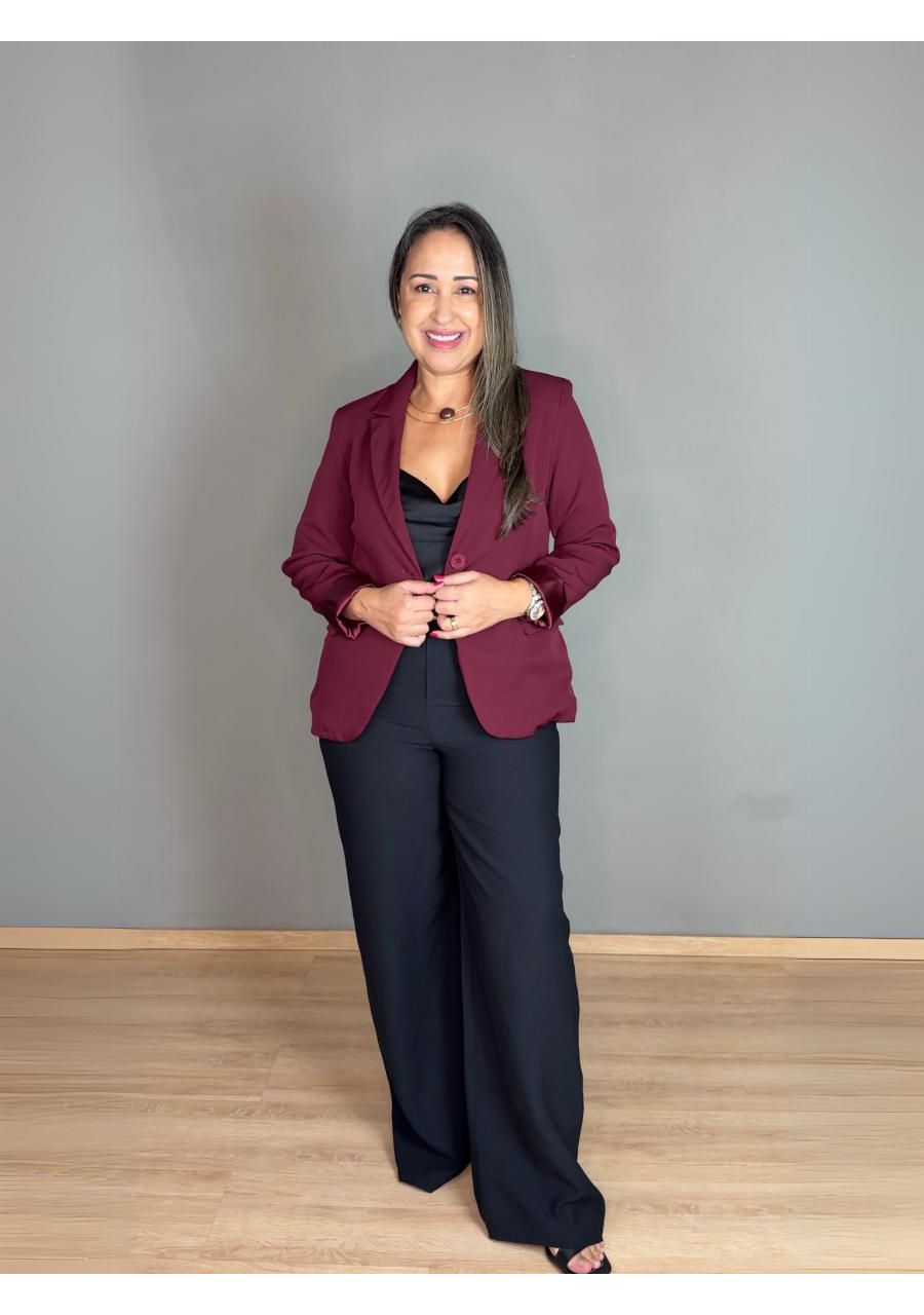Blazer 1 Botão e Bolso REF:410339 - 100111 - BORDO - MIX MODA