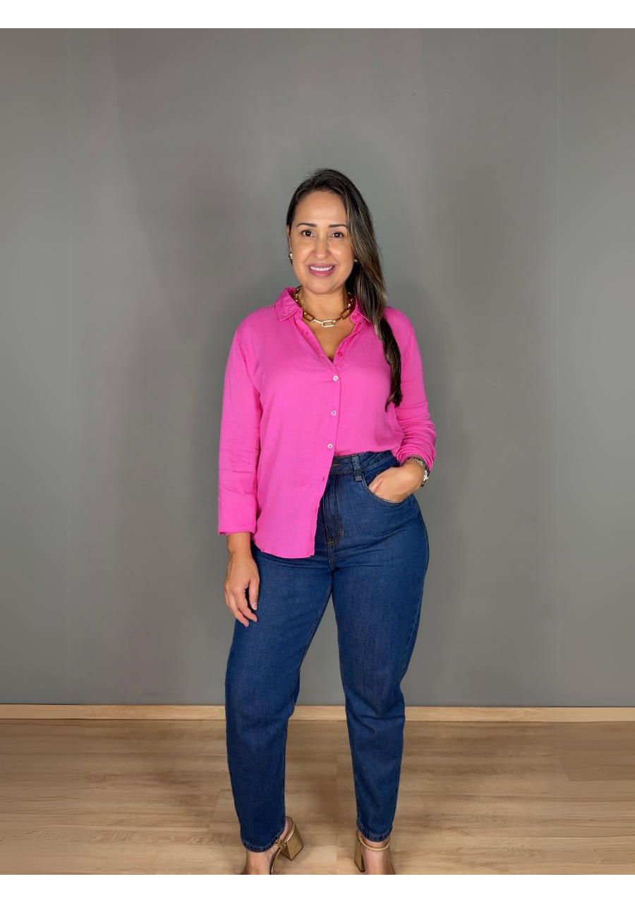 Camisa Viscolinho REF:410775 - 103845 - ROSA CHICL... - MIX MODA