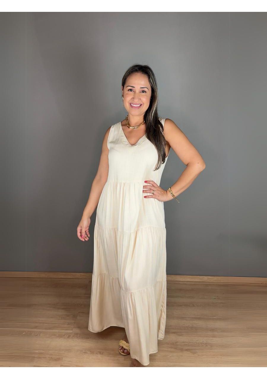Vestido Longo 3 Marias REF:230100 - 105314 - BEGE - MIX MODA