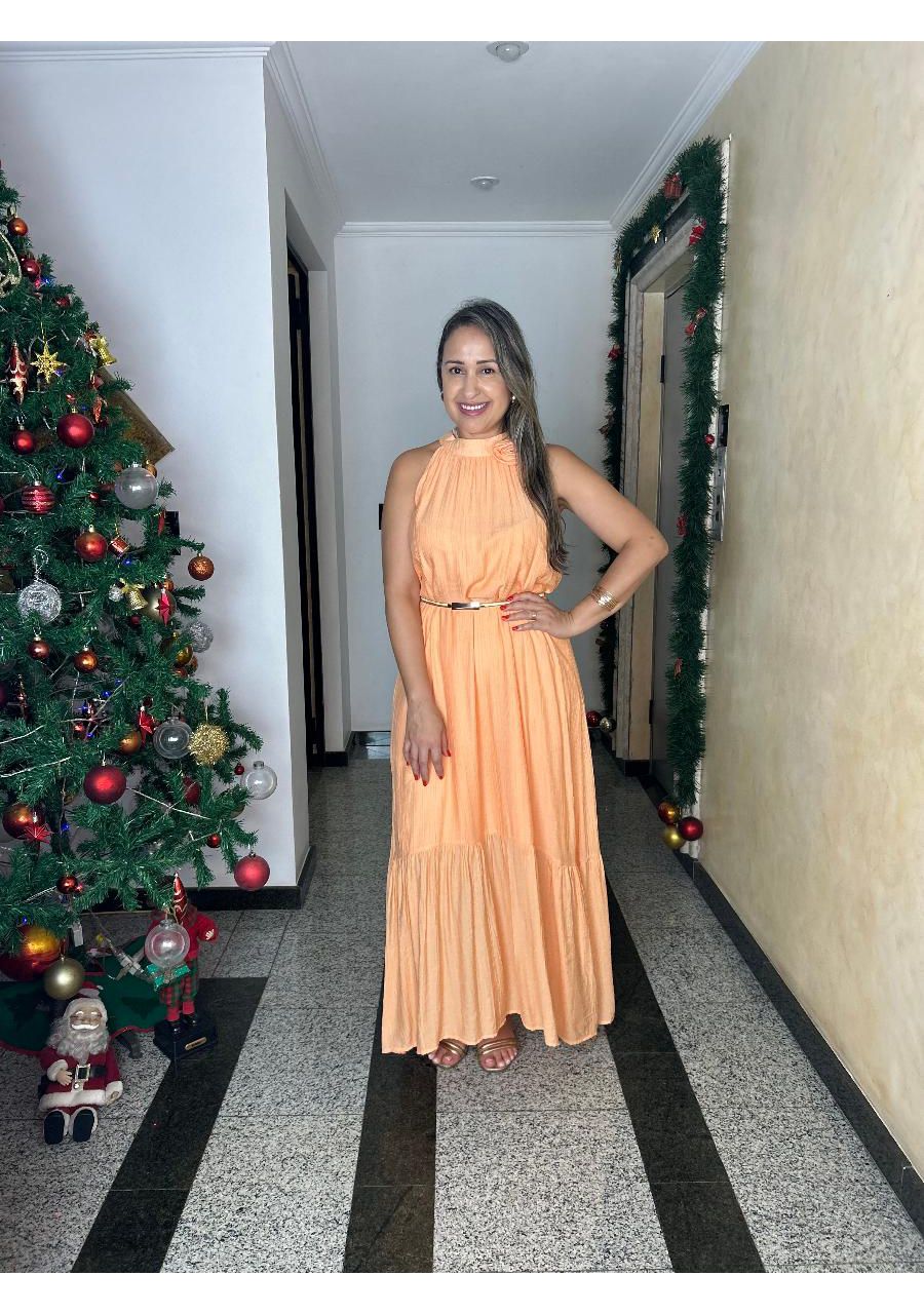 Vestido Longo Com Babado REF:AL26896 - 105326 - SA... - MIX MODA