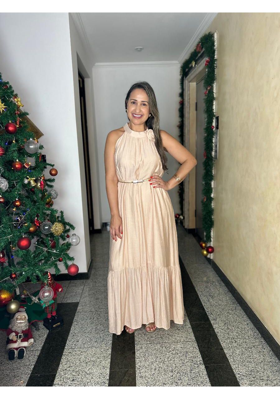 Vestido Longo Com Babado REF:AL26896 - 105326 - NU... - MIX MODA