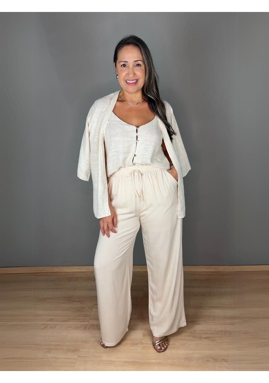 Calça Pantalona Viscolinho REF:551090 - 105330 - C... - MIX MODA