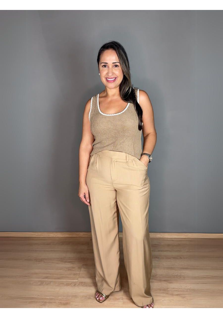 Blusa Regata Fio Com Viés REF:LB0303 - 105406 - CA... - MIX MODA
