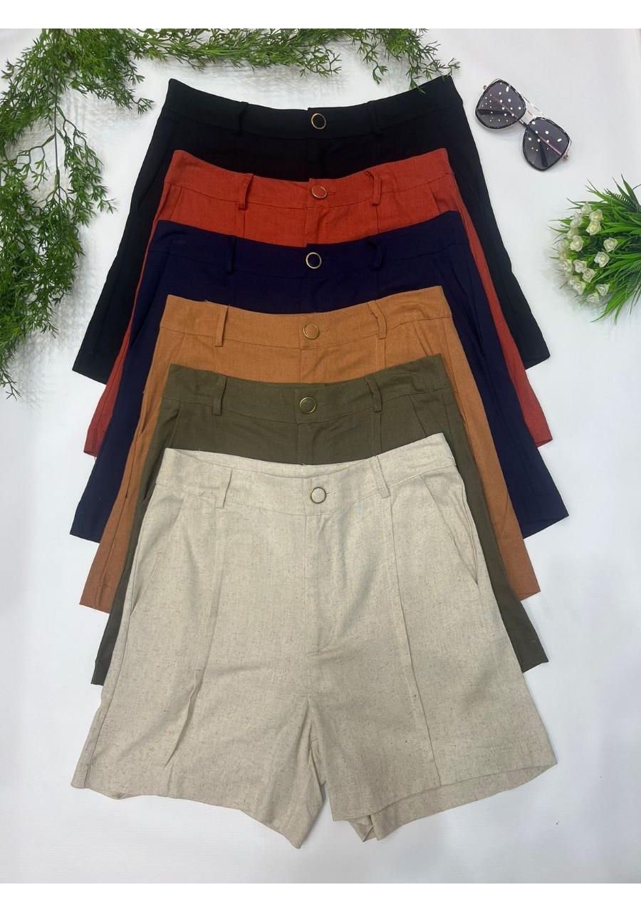 SHORTS C/BOLSO FEM. AD. CURTO LINHO REF:YM6005 - 1... - MIX MODA