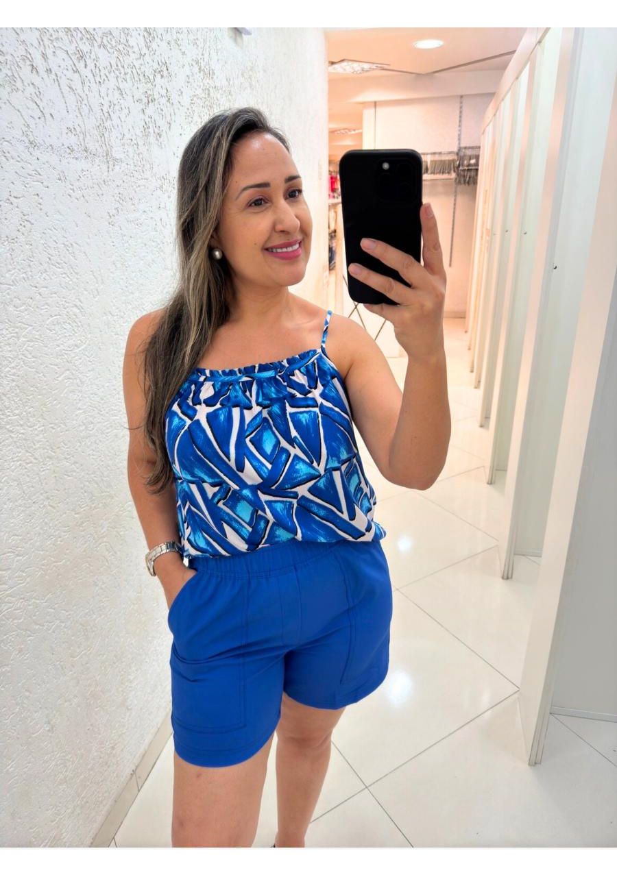 Blusa Estampada Viscolinho REF:410812 - 106040 - A... - MIX MODA