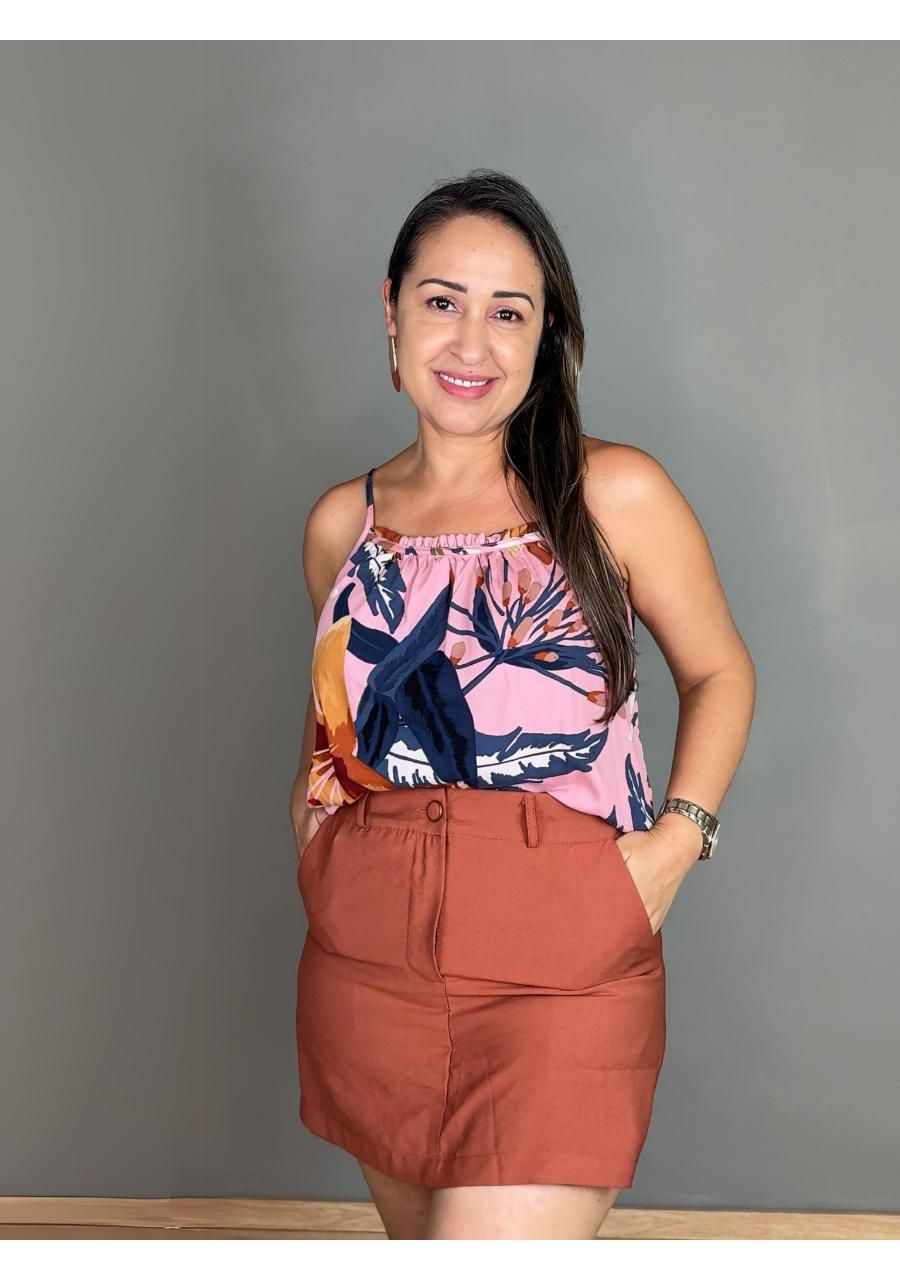 Blusa Estampada Viscolinho REF:410812 - 106040 - R... - MIX MODA