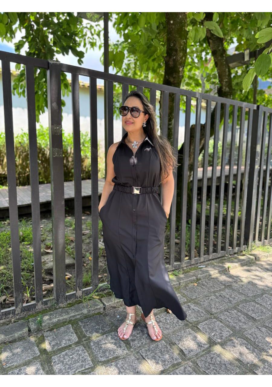 Vestido Chemise Max Com Cinto REF:T33948 - 106500 ... - MIX MODA