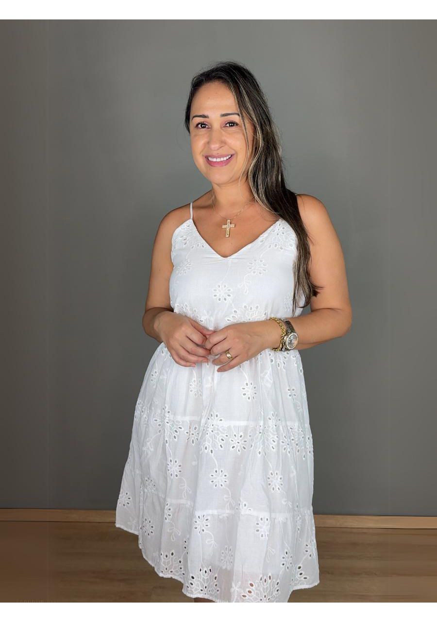 Vestido Curto Lese REF:210744 - 106529 - BRANCO - MIX MODA