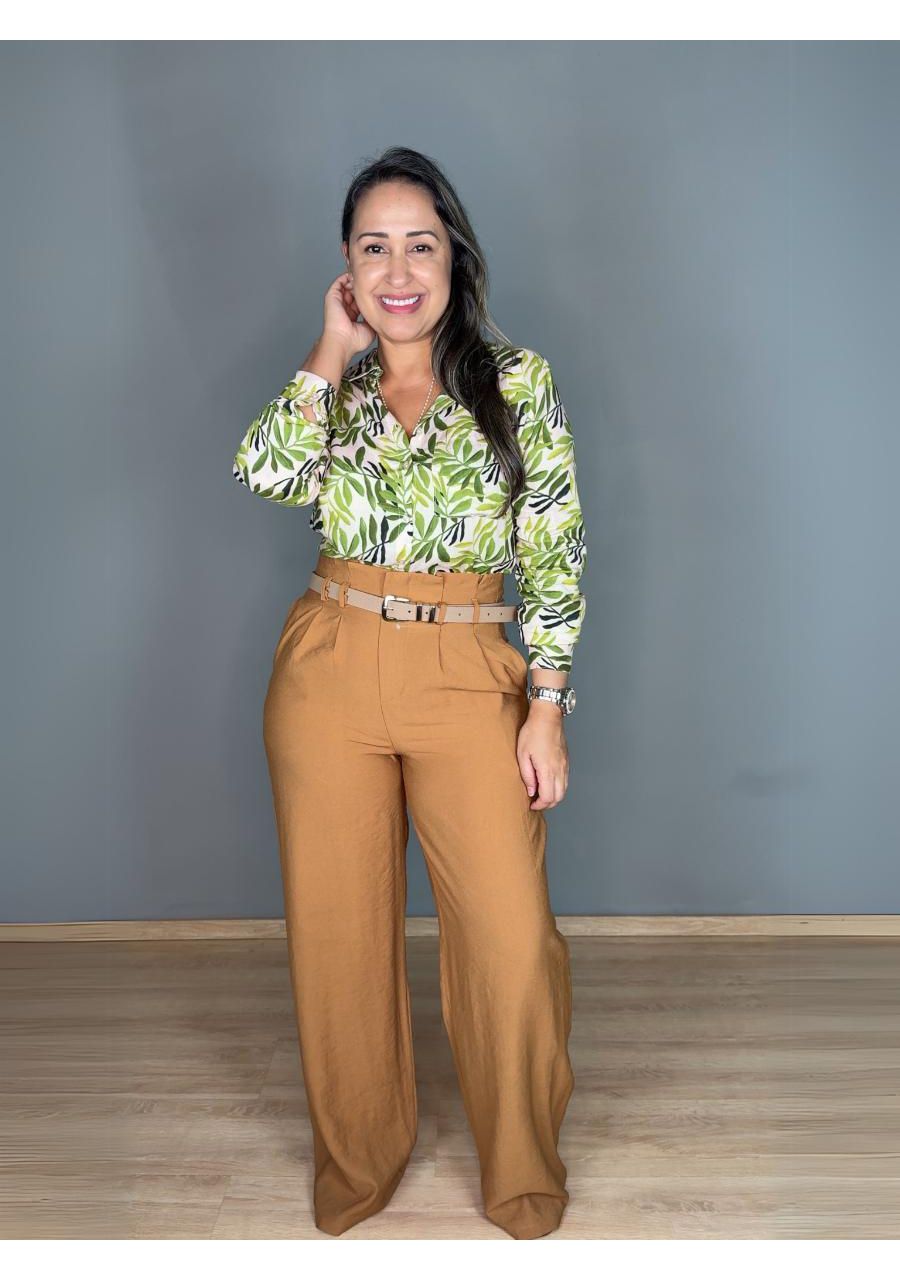 Camisa Estampada Viscose REF:410776 - 106637 - VER... - MIX MODA