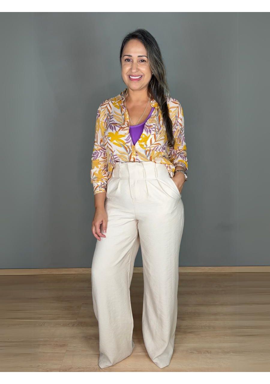 Camisa Estampada Viscose REF:410776 - 106637 - AMA... - MIX MODA