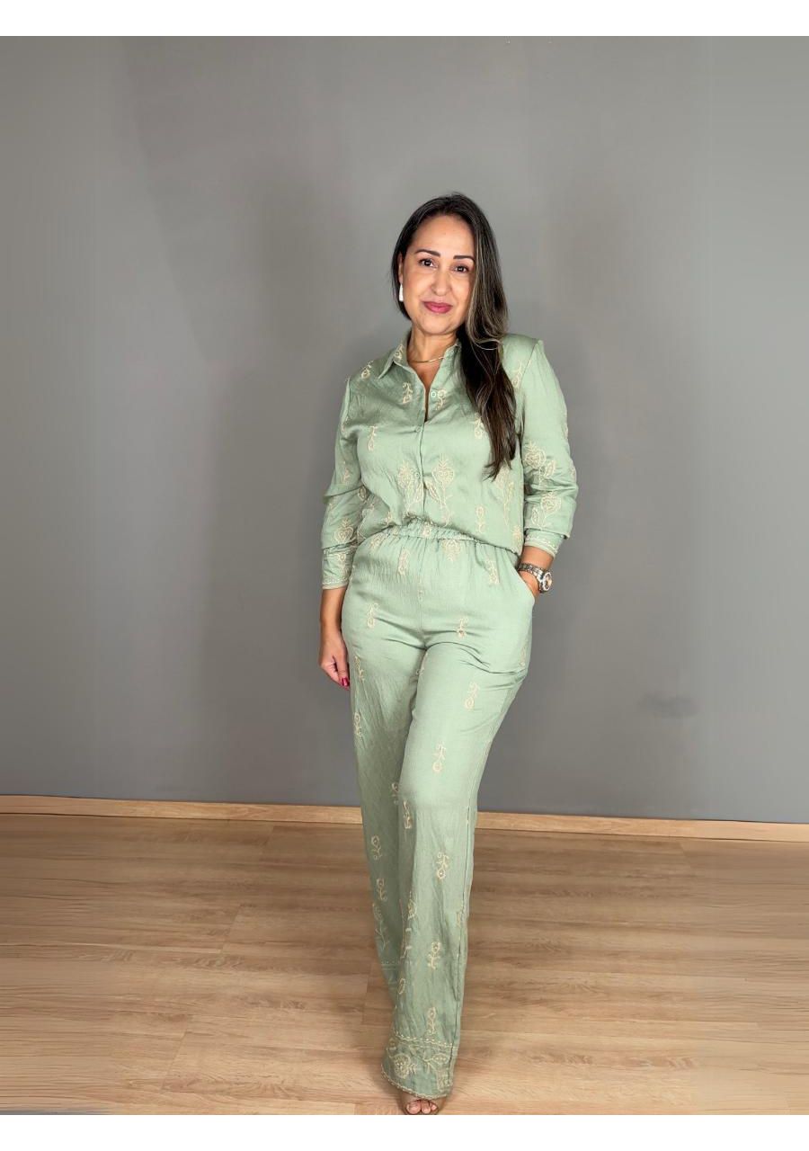 Conjunto Camisa com Calça Bordado REF:LF60649 - 10... - MIX MODA