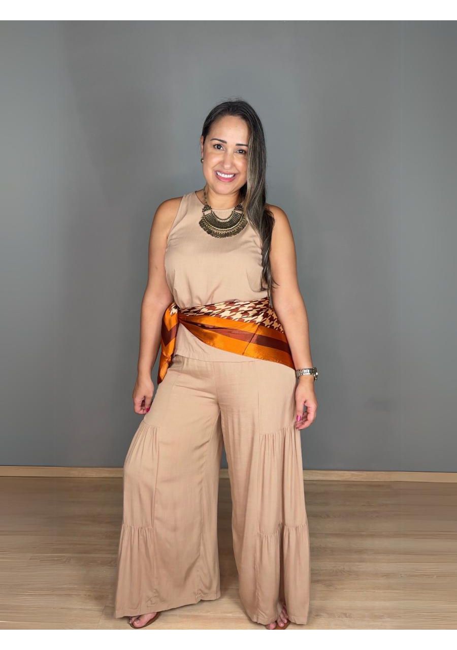 Calça Maxi Pantalona Viscose REF:411167 - 106716 -... - MIX MODA