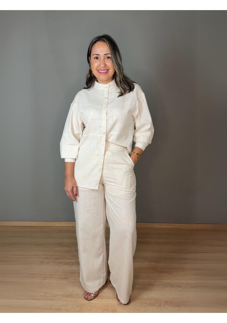 Conjunto Camisa com Calça Linho REF:AL26946 - 1067... - MIX MODA