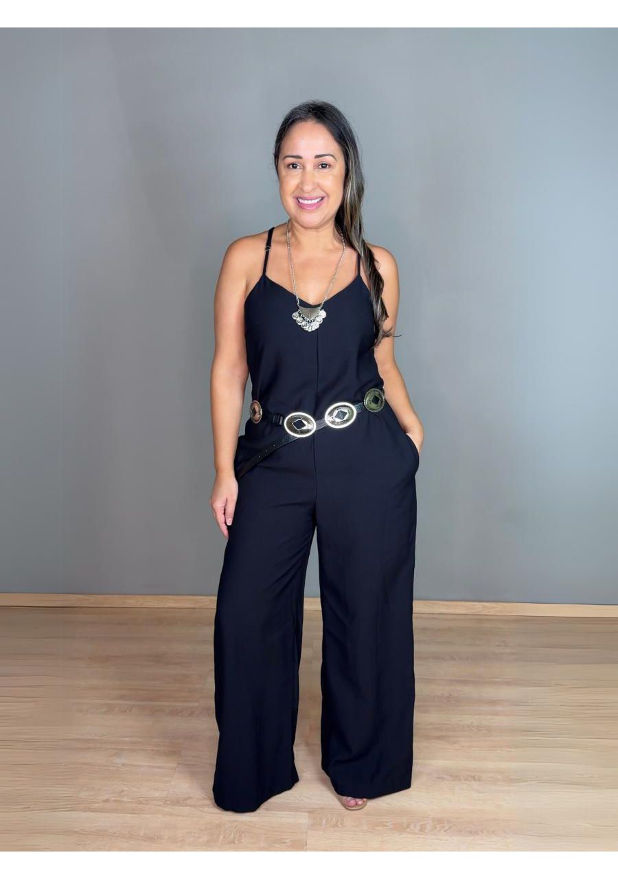 Macacão Pantalona com Cinto Marant REF:M0651 - 106... - MIX MODA
