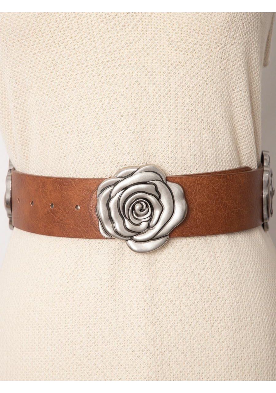 Cinto Aplicação Flor REF:VSYD574 - 106754 - CARAME... - MIX MODA