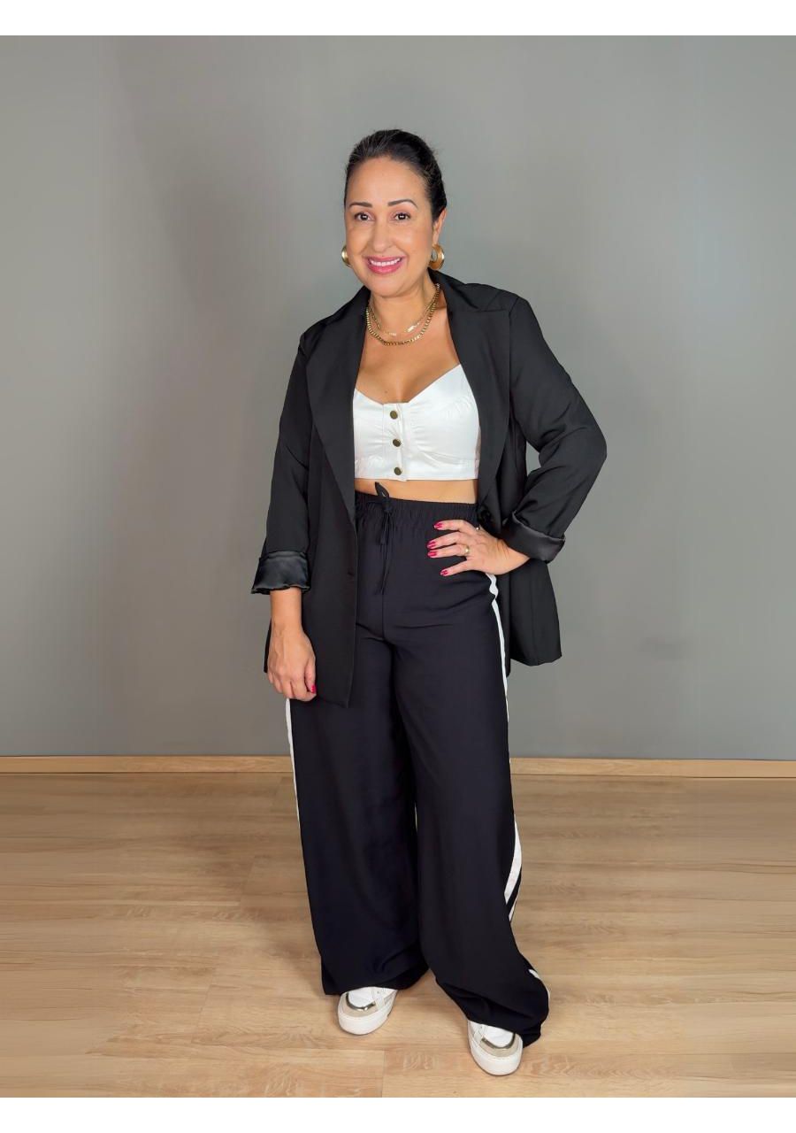 Calça Pantalona Com Listra REF:3034M - 106760 - PR... - MIX MODA