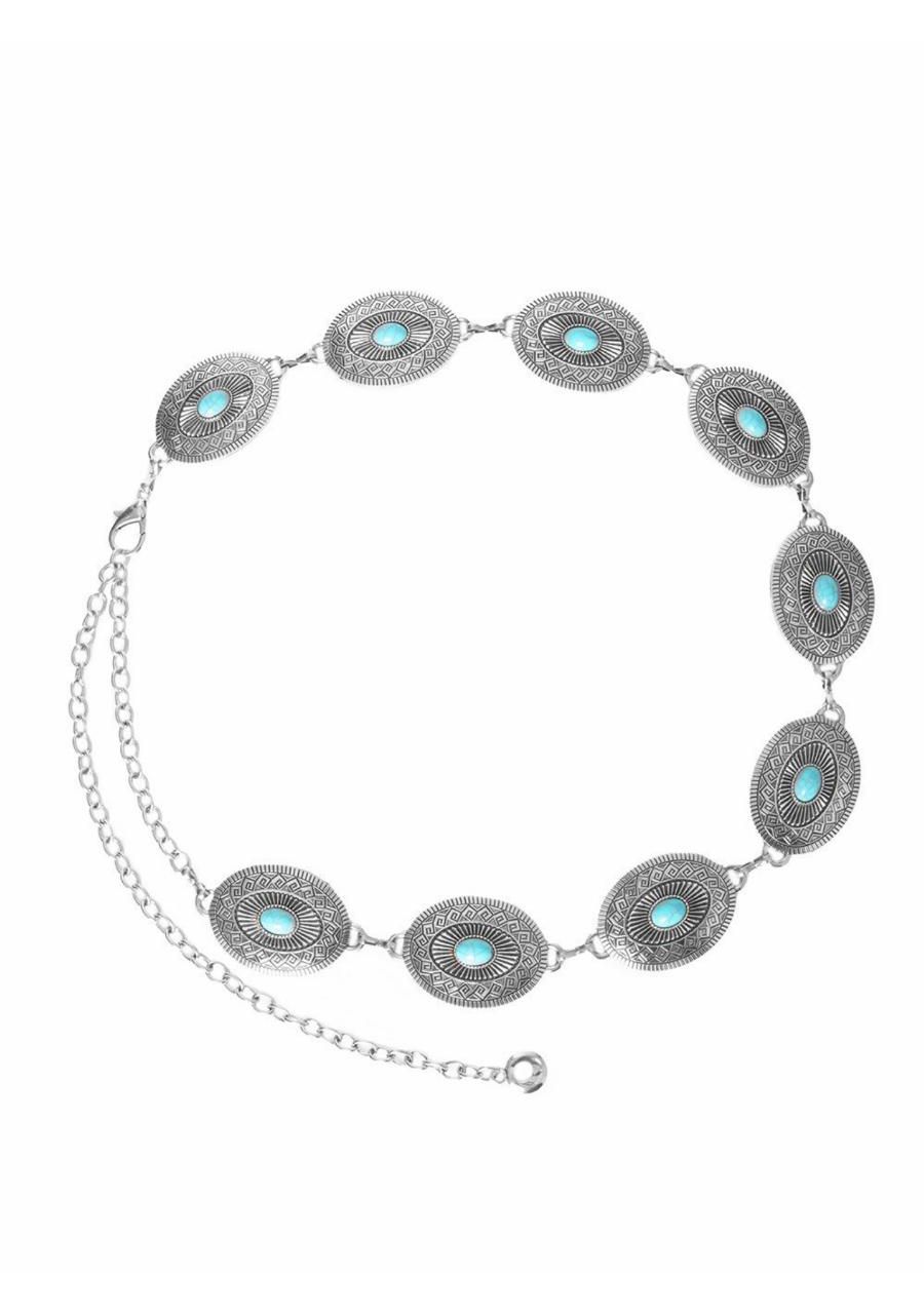 Cinto Corrente Oval com Pedra REF:SH42A51C - 10681... - MIX MODA