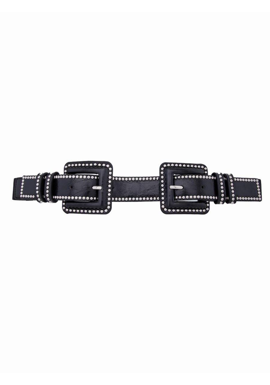Cinto 2 Fivelas Quadradas Com Tachas REF:OYGN283 -... - MIX MODA