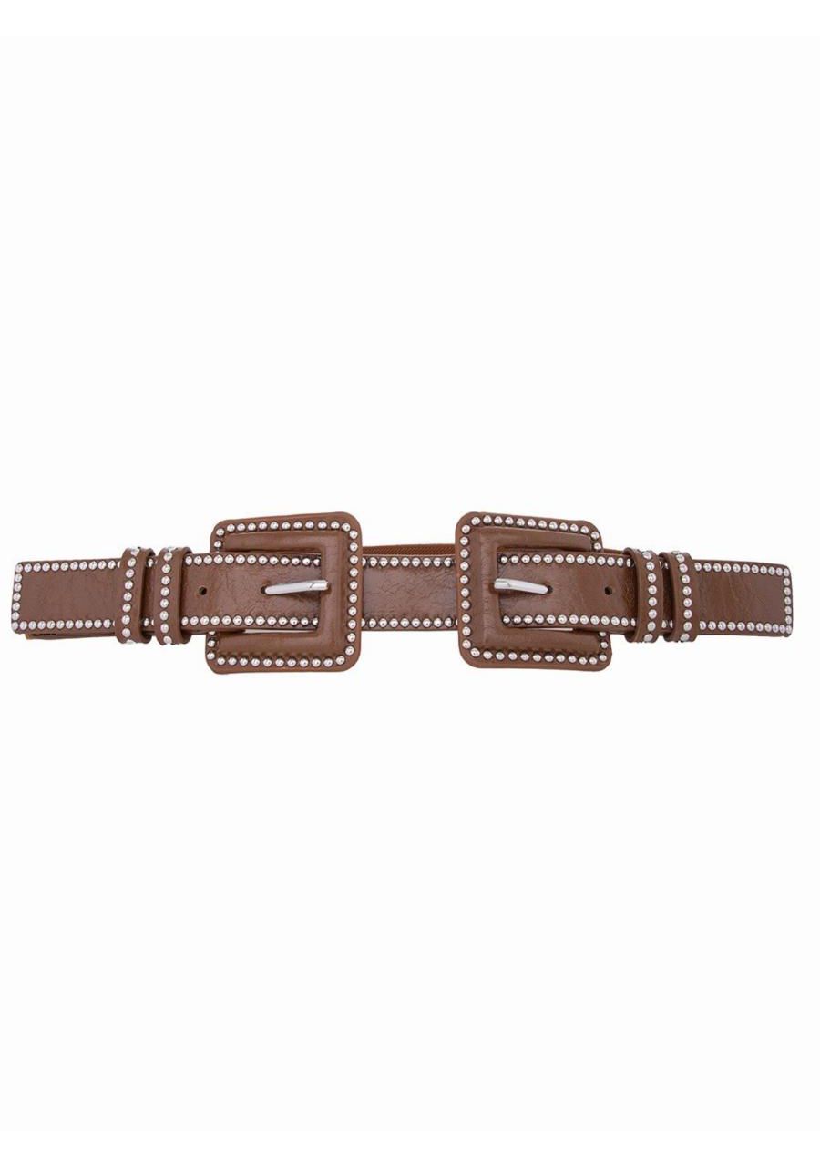 Cinto 2 Fivelas Quadradas Com Tachas REF:OYGN283 -... - MIX MODA