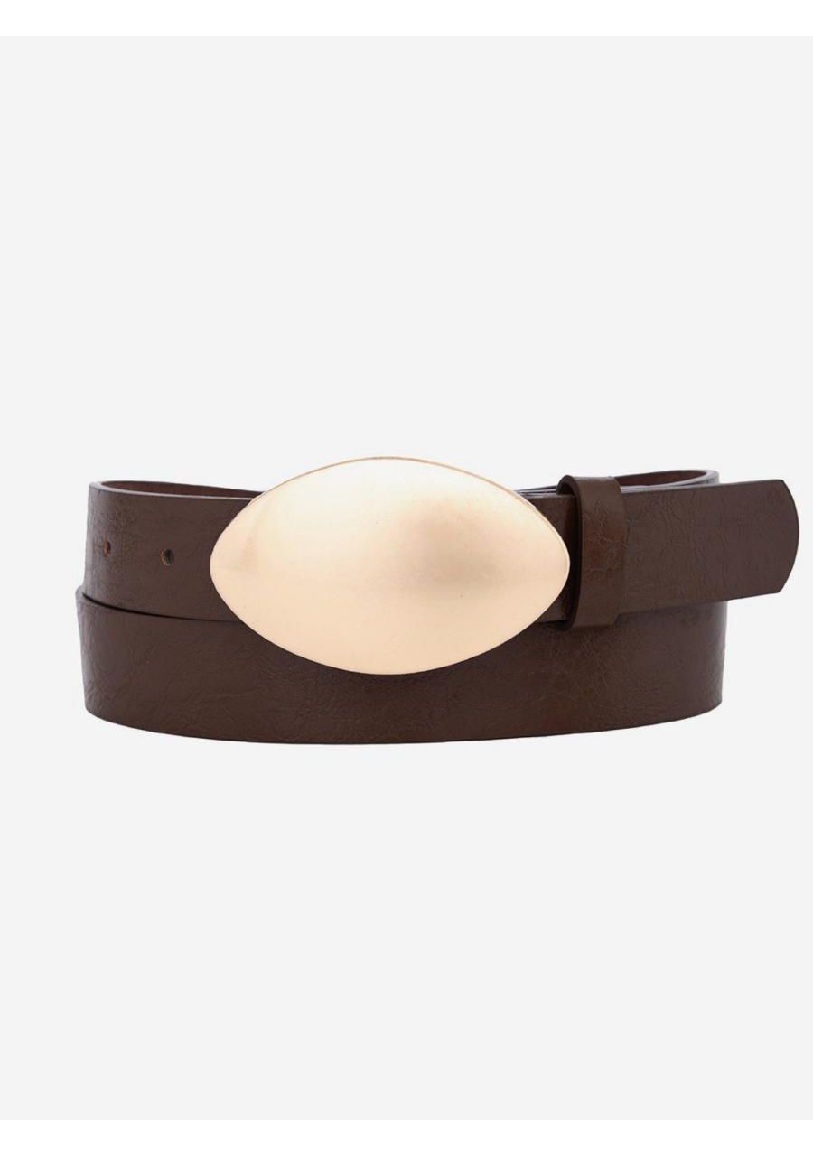 Cinto Fivela Oval Dourada Fosca REF:OYGN171 - 1068... - MIX MODA
