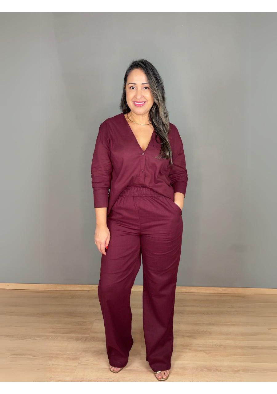 Conjunto Linho com Elástico REF:L8121 - 107216 - V... - MIX MODA