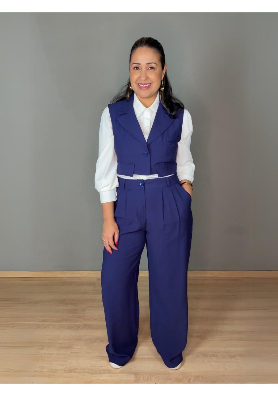 Conjunto Pantalona Com Colete REF:ZK1498 - 107399 ... - MIX MODA