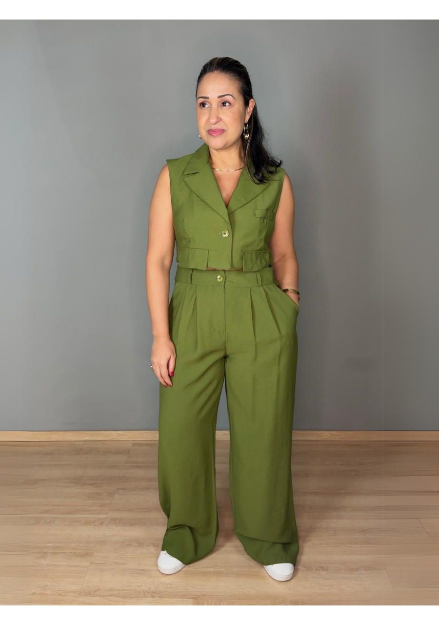 Conjunto Pantalona Com Colete REF:ZK1498 - 107399 ... - MIX MODA