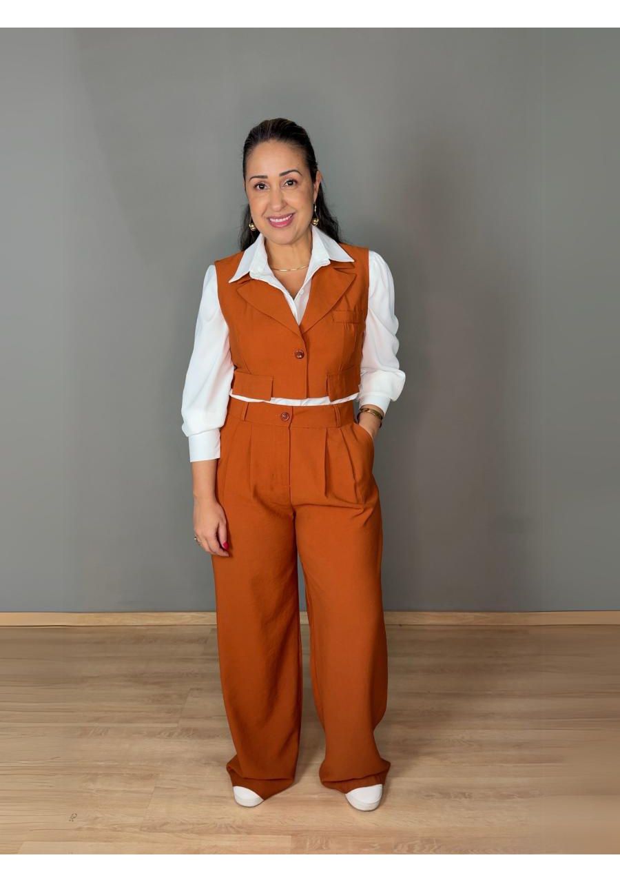 Conjunto Pantalona Com Colete REF:ZK1498 - 107399 ... - MIX MODA