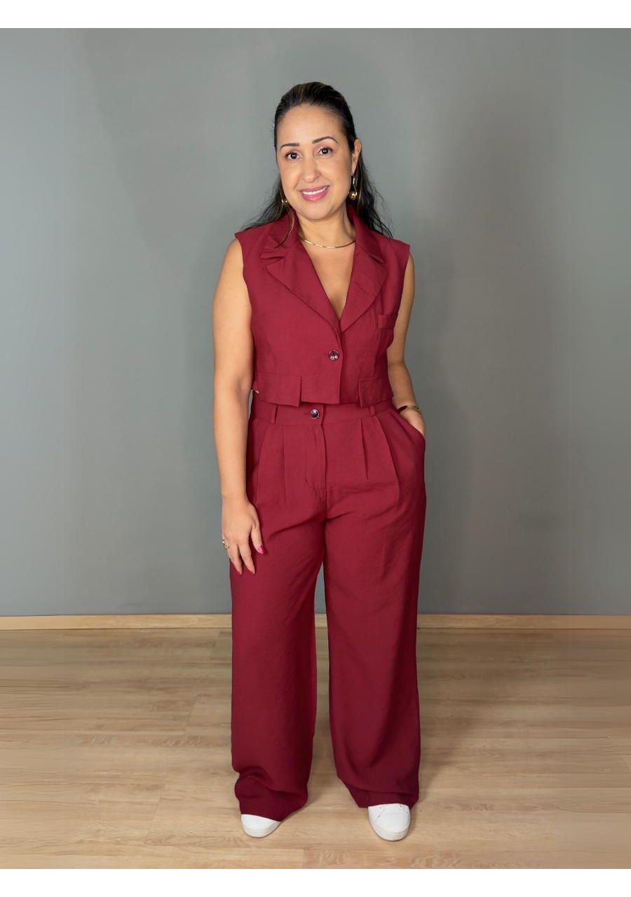 Conjunto Pantalona Com Colete REF:ZK1498 - 107399 ... - MIX MODA