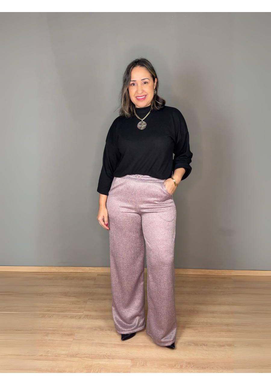 Calça Com Elástico Pantalona Com Bolso REF:C0200 -... - MIX MODA