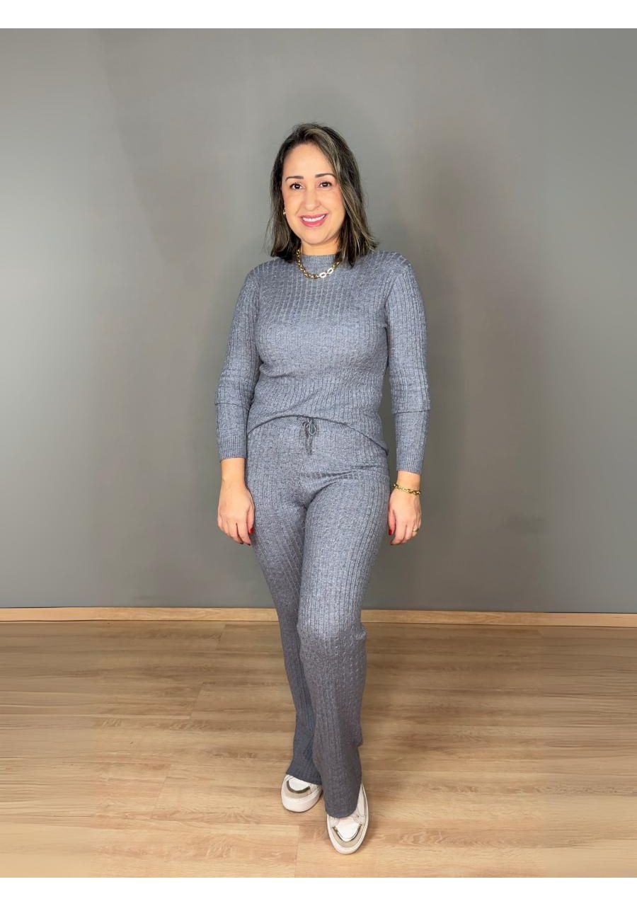 Conjunto Modal Pantalona REF:HZ197 - 107486 - CINZ - MIX MODA