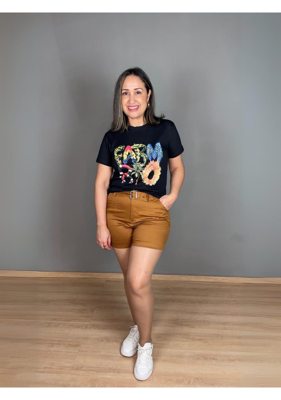 Camiseta Farm Rio REF:19015 - 107632 - PRETA - MIX MODA