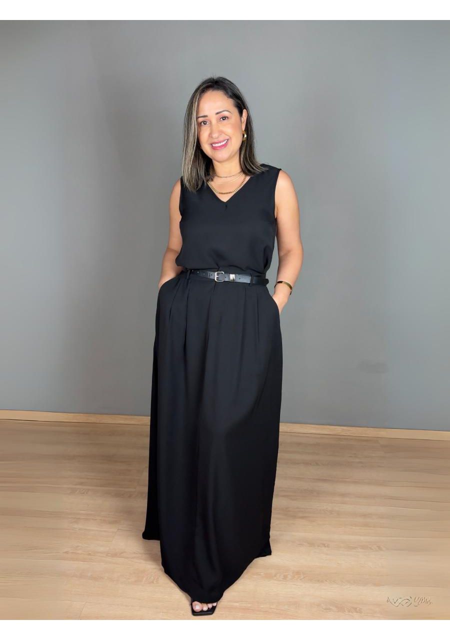 Conjunto Saia Longa Com Cinto REF:ME3022 - 107639 ... - MIX MODA