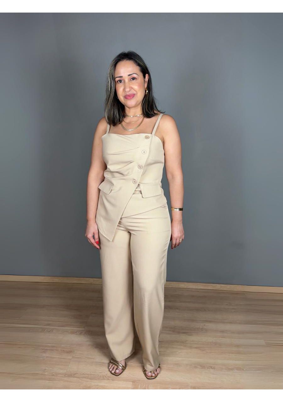 Conjunto Alcinha Com Calça Alfaiataria REF:JN1051 ... - MIX MODA