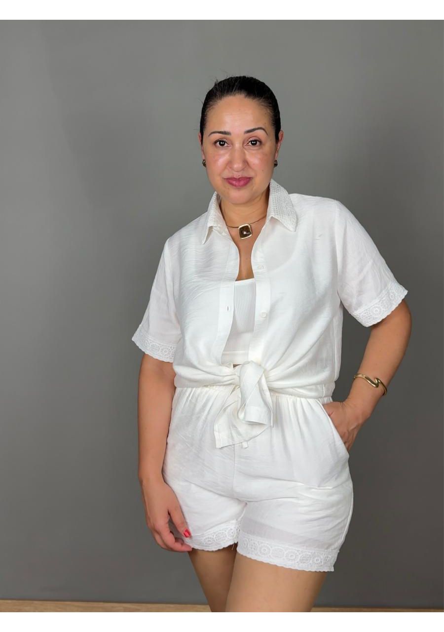 Conjunto Com Shorts Detalhe Bordado REF:LF74562 - ... - MIX MODA