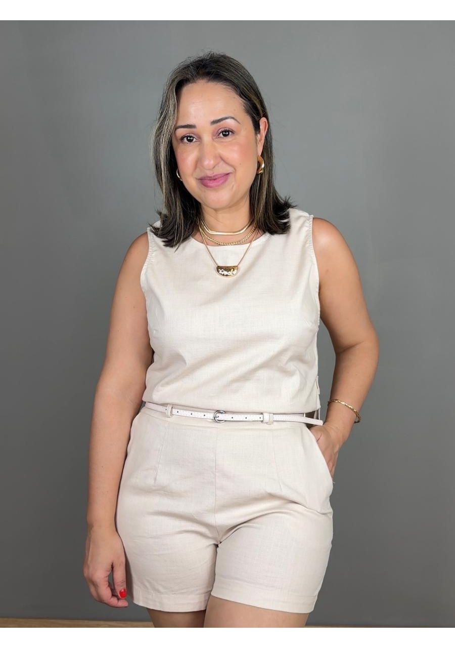 Conjunto Regata E Shorts Com Cinto REF:TA23397 - 1... - MIX MODA