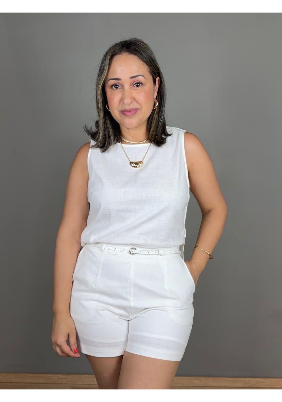 Conjunto Regata E Shorts Com Cinto REF:TA23397 - 1... - MIX MODA