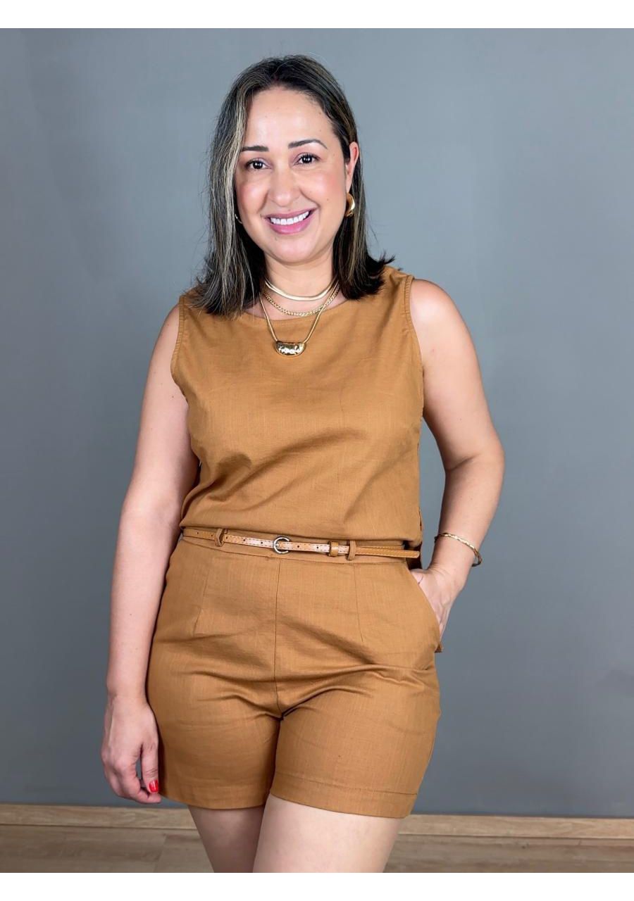 Conjunto Regata E Shorts Com Cinto REF:TA23397 - 1... - MIX MODA