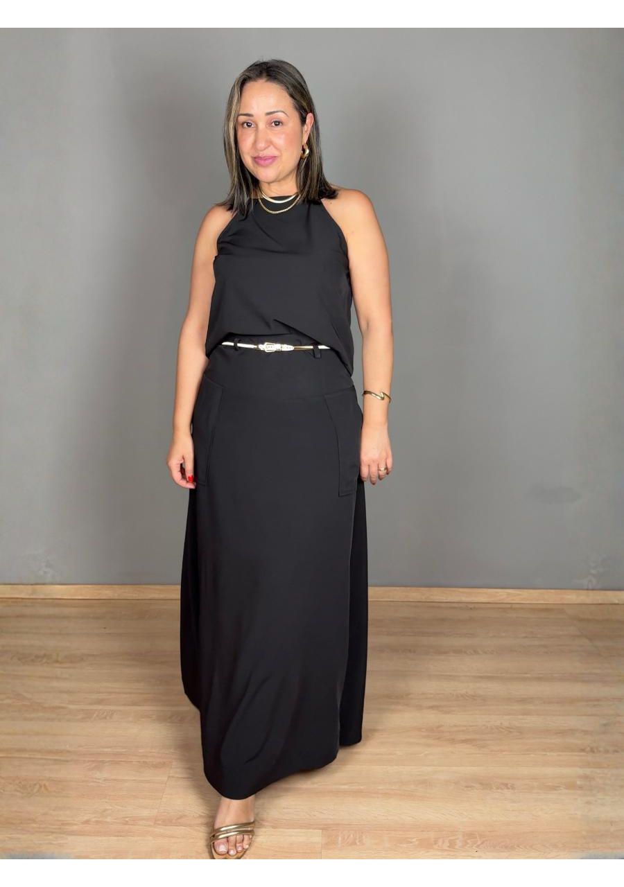 Conjunto Alcinha Saia Longa Com Cinto REF:TA23350 ... - MIX MODA