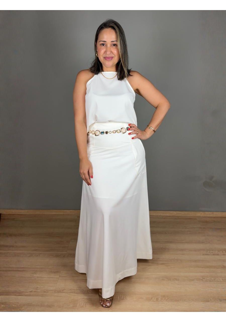 Conjunto Alcinha Saia Longa Com Cinto REF:TA23350 ... - MIX MODA