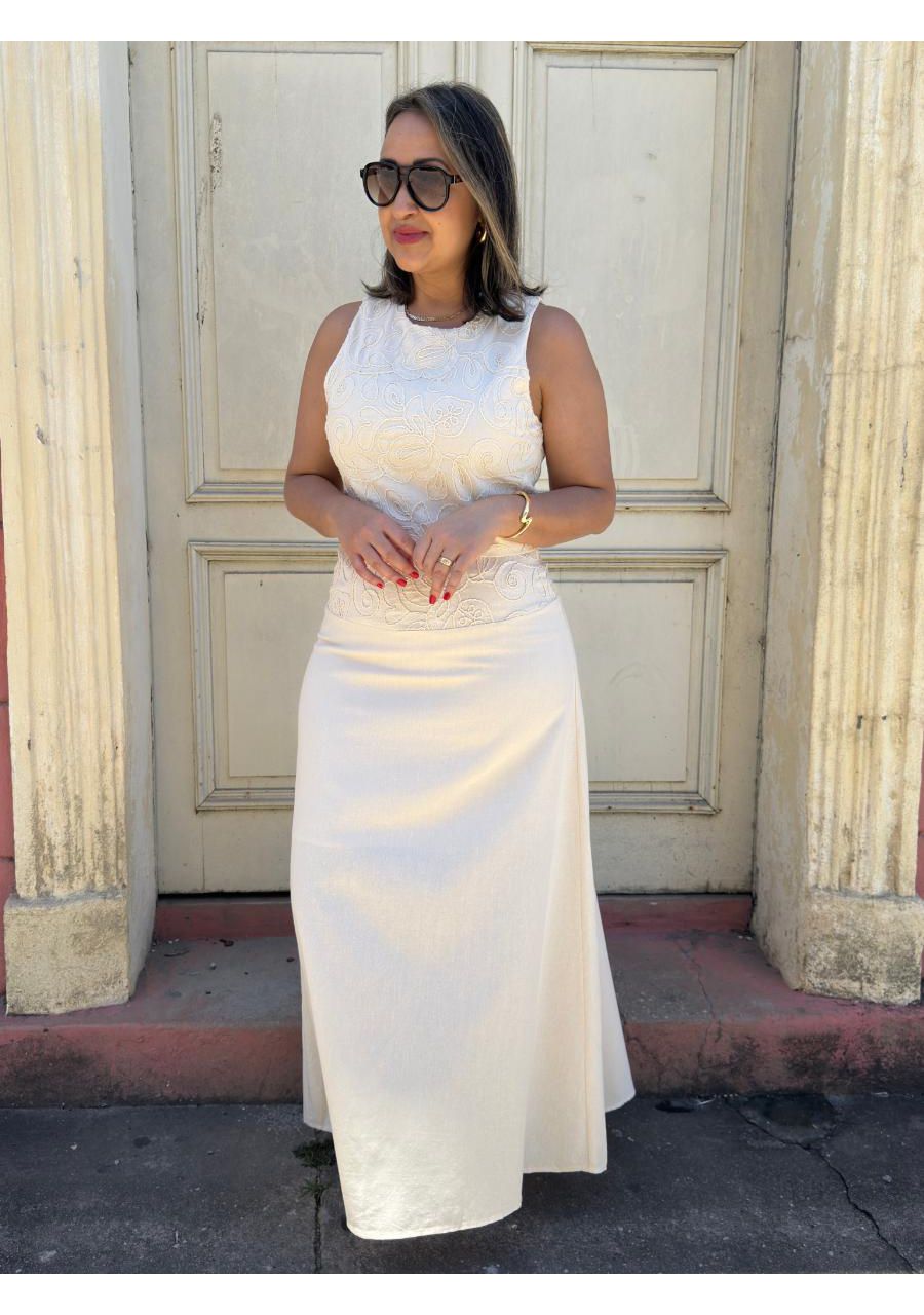 Conjunto Saia Longa Bordado REF:YX1371 - 108082 - ... - MIX MODA