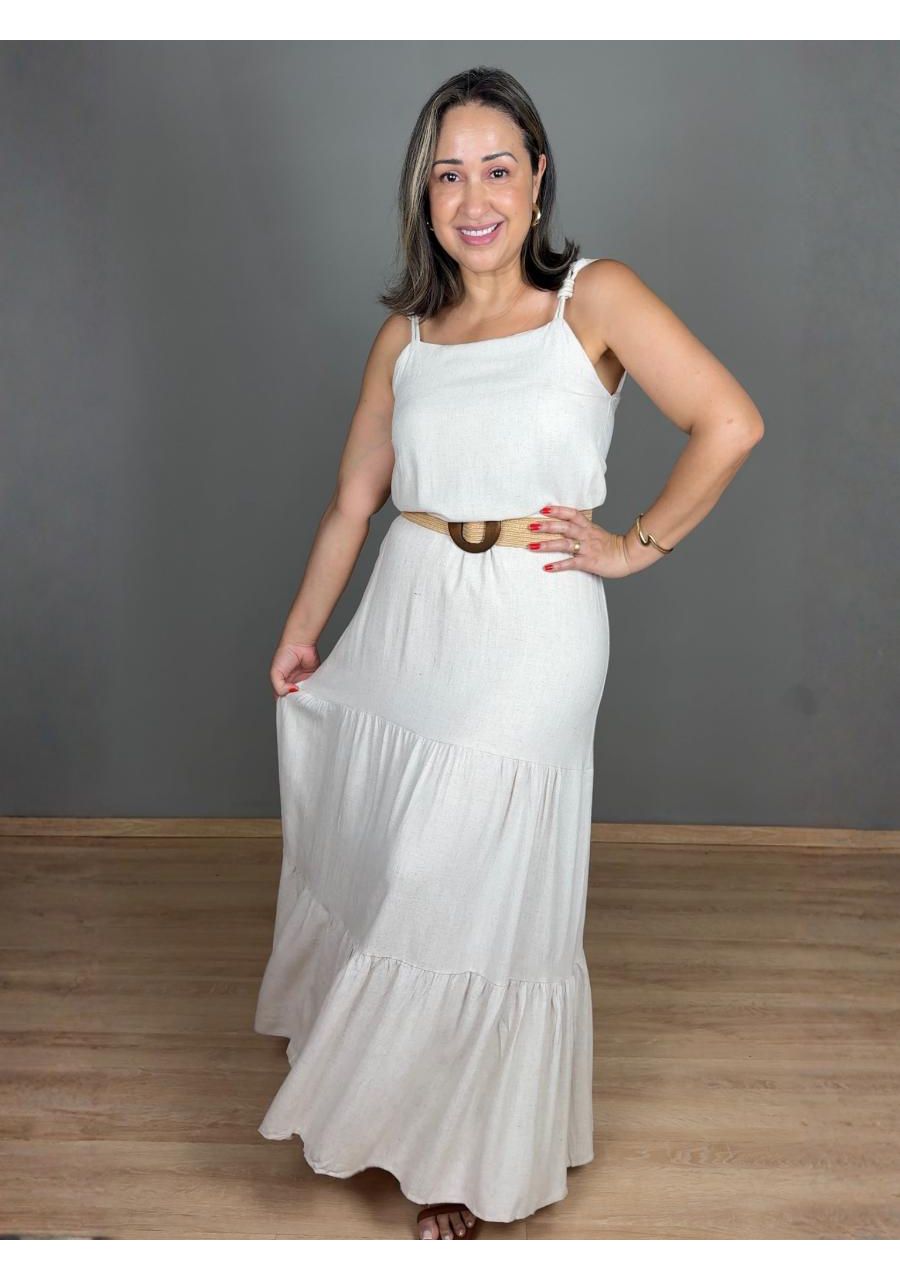 Vestido Alcinha Longo 3 Marias Linho REF:KD676 - 1... - MIX MODA