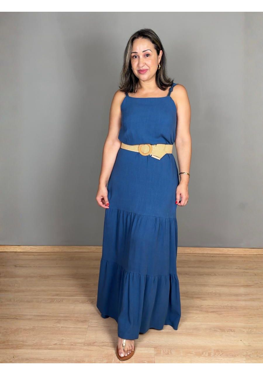 Vestido Alcinha Longo 3 Marias Linho REF:KD676 - 1... - MIX MODA