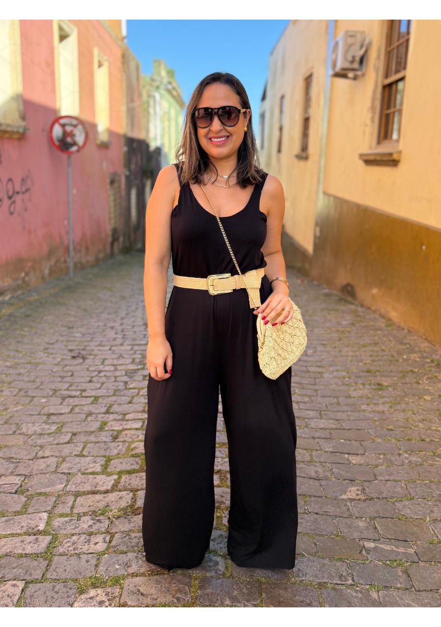 Macacão Regata Pantalona Visco REF:M0451 - 108188 ... - MIX MODA